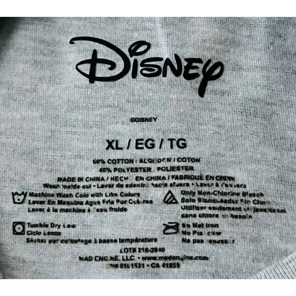 DISNEY GRAPHIC T-SHIRT, SHORT SLEEVE, WOMENS, XL, GREY, “NO PLANS - NO PROBLEM” - Picture 9 of 9